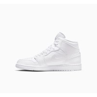 Buy Classic All-White Air Jordan 1 Mid - Triple White 554724-129 | Simple Style, Timeless Appeal