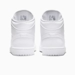 Air Jordan 1 Mid "Triple White" 554724-129 All-White Sneakers