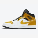 Air Jordan 1 Mid University Gold White Yellow Sneakers