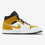 Air Jordan 1 Mid University Gold White Yellow Sneakers