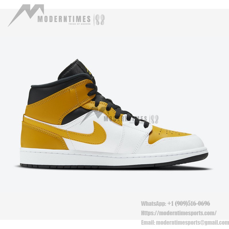 Air Jordan 1 Mid University Gold White Yellow Sneakers