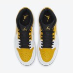 Air Jordan 1 Mid University Gold White Yellow Sneakers