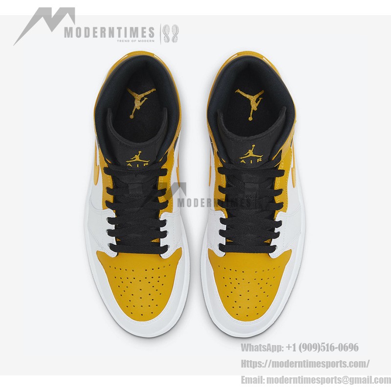 Air Jordan 1 Mid University Gold White Yellow Sneakers