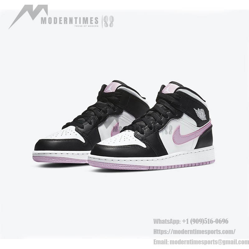 Air Jordan 1 Mid GS White Light Arctic Pink 555112-103 - Fresh Ice Blue Pink Sneakers | Youth Edition | Stylish Classic