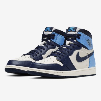 Air Jordan 1 Retro High OG Obsidian University Blue High-Top Basketball Shoes 555088-140