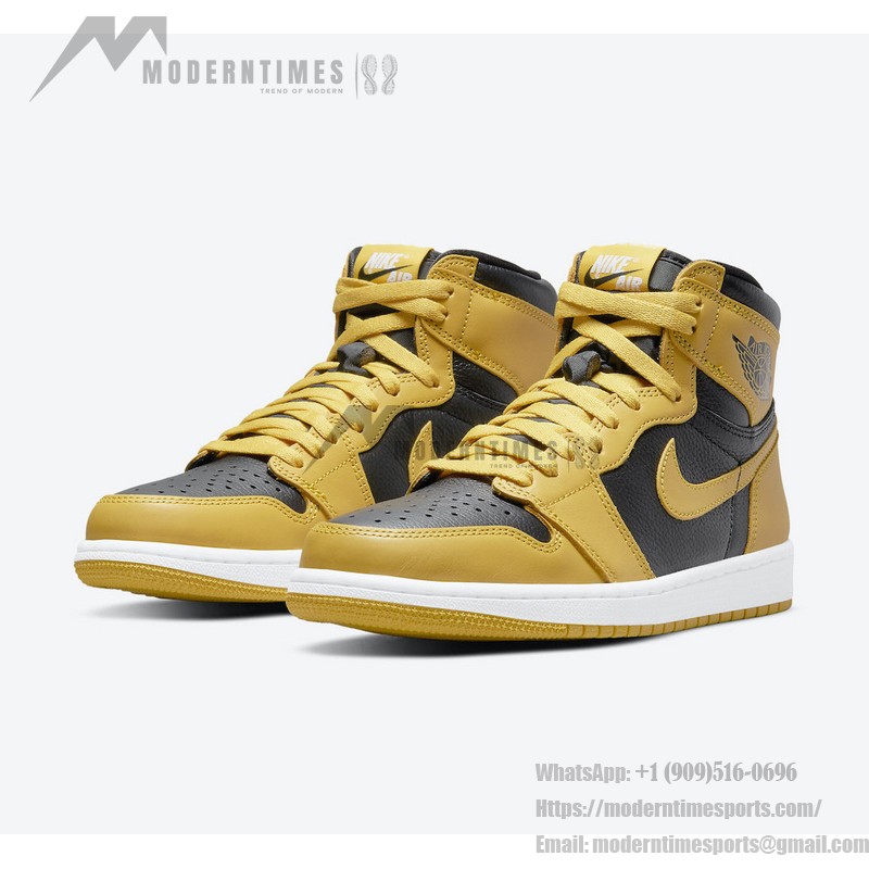 Air Jordan 1 High OG Pollen 555088-701 in Classic Yellow and Black Colorway