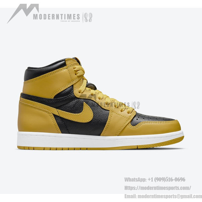 Air Jordan 1 High OG Pollen 555088-701 in Classic Yellow and Black Colorway