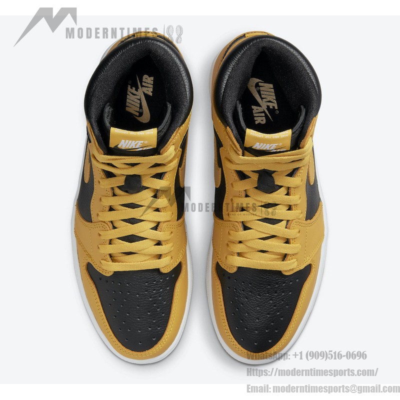 Air Jordan 1 High OG Pollen 555088-701 in Classic Yellow and Black Colorway