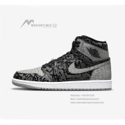 Air Jordan 1 Rebellionaire 555088-036 - Rebellious Graffiti Style High-Top Sneakers