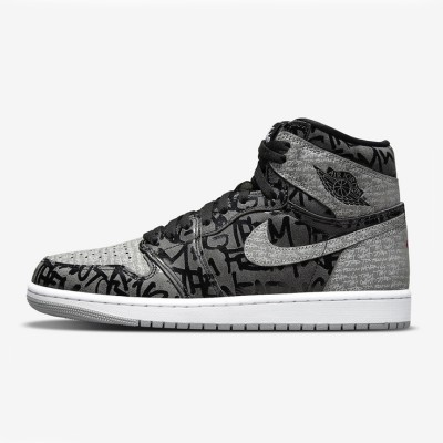 Air Jordan 1 Rebellionaire 555088-036 - Rebellious Graffiti Style High-Top Sneakers