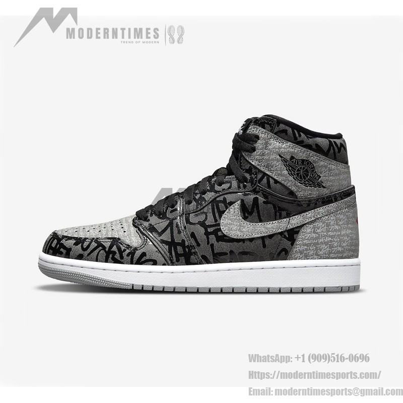 Air Jordan 1 Rebellionaire 555088-036 with Rebellious Graffiti Style Text