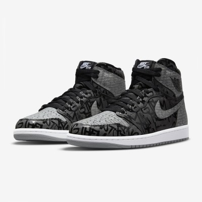 Air Jordan 1 Rebellionaire 555088-036 - Rebellious Graffiti Style High-Top Sneakers