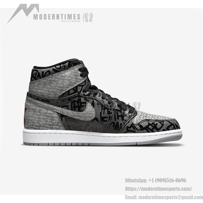 Air Jordan 1 Rebellionaire 555088-036 with Rebellious Graffiti Style Text