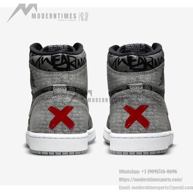 Air Jordan 1 Rebellionaire 555088-036 with Rebellious Graffiti Style Text