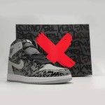 Air Jordan 1 Rebellionaire 555088-036 with Rebellious Graffiti Style Text