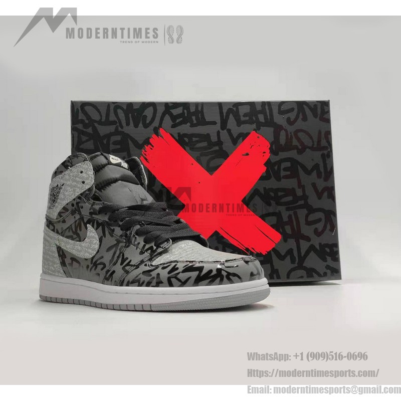 Air Jordan 1 Rebellionaire 555088-036 with Rebellious Graffiti Style Text