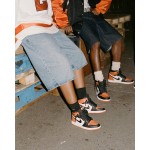 Air Jordan 1 Retro High OG Shattered Backboard Shoes - Black and Orange Side View