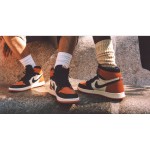 Air Jordan 1 Retro High OG Shattered Backboard Shoes - Black and Orange Side View