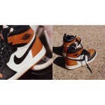 Air Jordan 1 Retro High OG Shattered Backboard Shoes - Black and Orange Side View