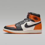 Air Jordan 1 Retro High OG Shattered Backboard Shoes - Black and Orange Side View