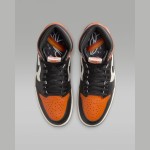 Air Jordan 1 Retro High OG Shattered Backboard Shoes - Black and Orange Side View