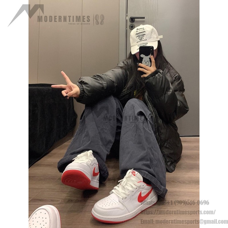 Air Jordan 1 Low OG White Red Men's Shoes Side View