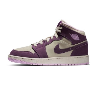 Air Jordan 1 Retro Mid GS Pro Purple 555112-500 - Eye-Catching Purple Sneakers | Youth Edition | Stylish Classic