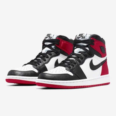Air Jordan 1 WMNS “Satin Black Toe” Black/Red Satin High-Top Sneakers CD0461-016