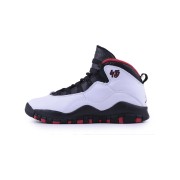 Air Jordan 10 “Double Nickel” 310806-102 Classic Basketball Sneakers - Tribute to #45 in White, Black & Red