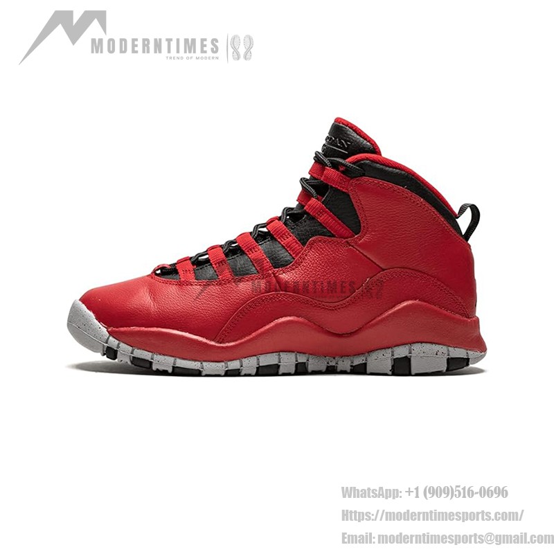 Air Jordan 10 Retro “Bulls Over Broadway” 705179-601 - 빨강, 검정 & 회색 스플래시 밑창