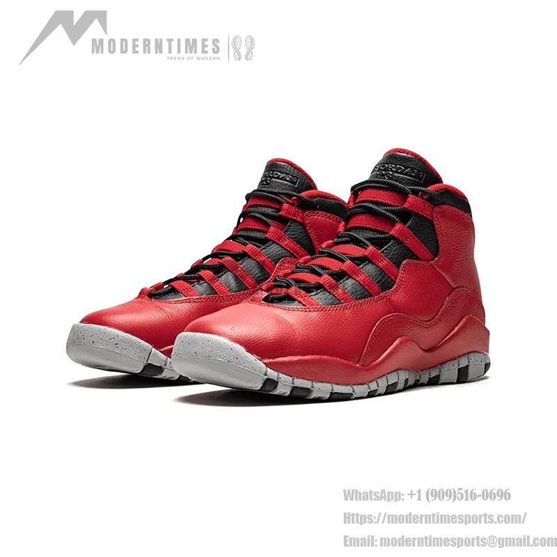 Air Jordan 10 Retro “Bulls Over Broadway” 705179-601 - 빨강, 검정 & 회색 스플래시 밑창