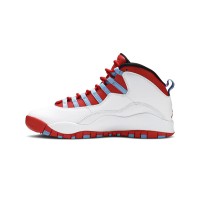 Air Jordan 10 Retro “City Pack Chicago” 310805-114 Classic Basketball Sneakers - White, Red & Blue Tribute to Chicago