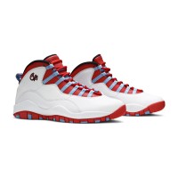 Air Jordan 10 Retro “City Pack Chicago” 310805-114 Classic Basketball Sneakers - White, Red & Blue Tribute to Chicago