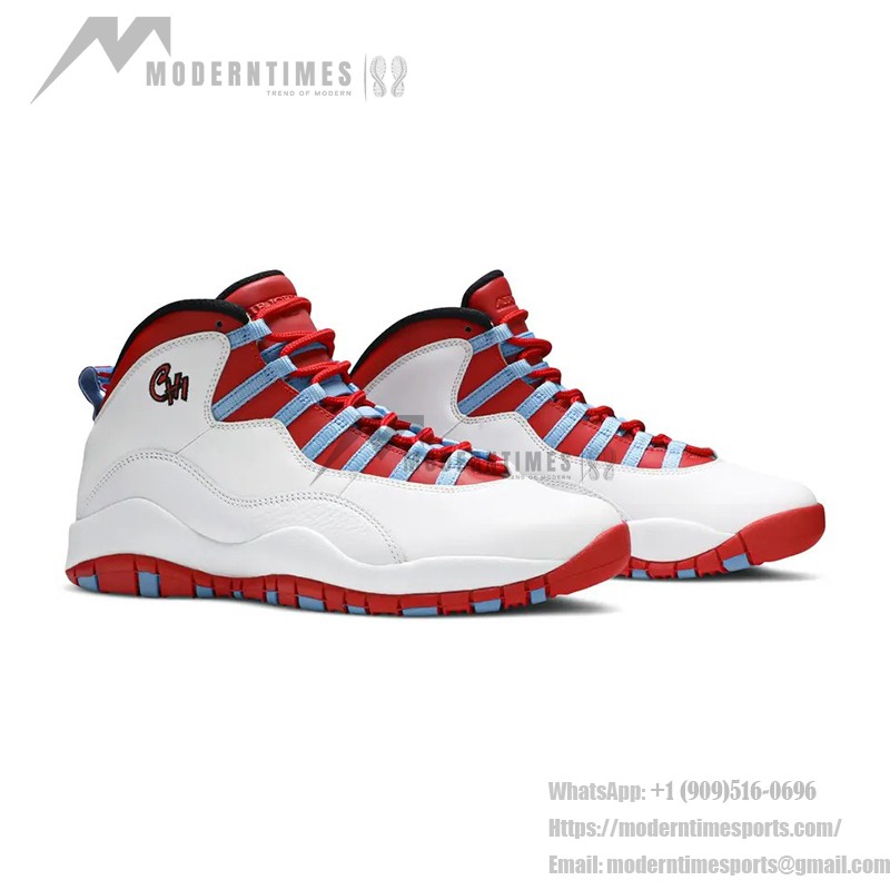 Air Jordan 10 Retro “City Pack Chicago” 310805-114 - White, Red & Blue Tribute to Chicago