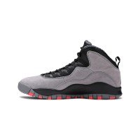 Air Jordan 10 Retro “Cool Grey” 310805-023 Klassische Basketball-Sneaker - Cool Grau mit Roten & Schwarzen Akzenten