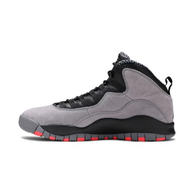 Air Jordan 10 Retro “Cool Grey” 310805-023 Classic Basketball Sneakers - Cool Grey with Red & Black Accents