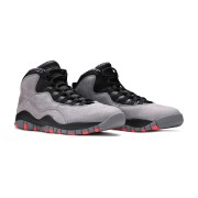 Air Jordan 10 Retro “Cool Grey” 310805-023 Klassische Basketball-Sneaker - Cool Grau mit Roten & Schwarzen Akzenten