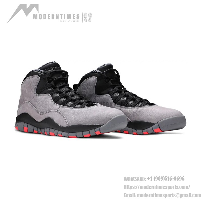 Air Jordan 10 Retro “Cool Grey” 310805-023 - Cool Grau mit Roten & Schwarzen Akzenten