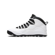 Air Jordan 10 Retro “Steel” 310805-103 Classic Basketball Sneakers - White, Black & Grey Minimalist Design