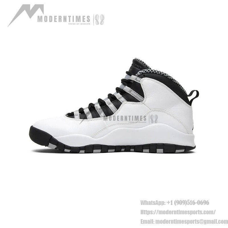 Air Jordan 10 Retro “Steel” 310805-103 - White, Black & Grey Minimalist Design