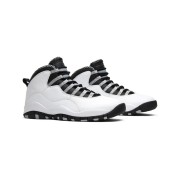 Air Jordan 10 Retro “Steel” 310805-103 Klassische Basketball-Sneaker - Weiß, Schwarz & Grau Minimalistisches Design