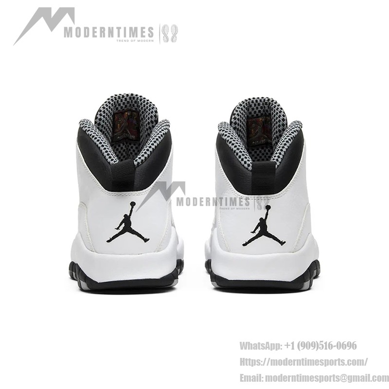 Air Jordan 10 Retro “Steel” 310805-103 - White, Black & Grey Minimalist Design