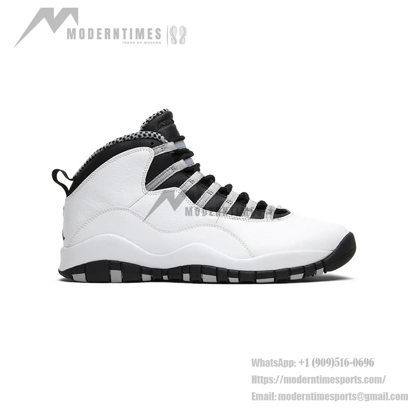 Air Jordan 10 Retro “Steel” 310805-103 - ホワイト、ブラック＆グレー ミニマルデザイン