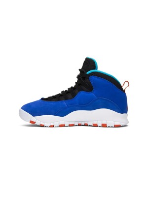 Air Jordan 10 Retro “Tinker” 310805-408 Classic Basketball Sneakers - Vibrant Blue with Orange & Green Tinker-Inspired Design