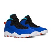 Air Jordan 10 Retro “Tinker” 310805-408 Classic Basketball Sneakers - Vibrant Blue with Orange & Green Tinker-Inspired Design