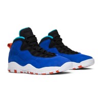 Air Jordan 10 Retro “Tinker” 310805-408 Classic Basketball Sneakers - Vibrant Blue with Orange & Green Tinker-Inspired Design