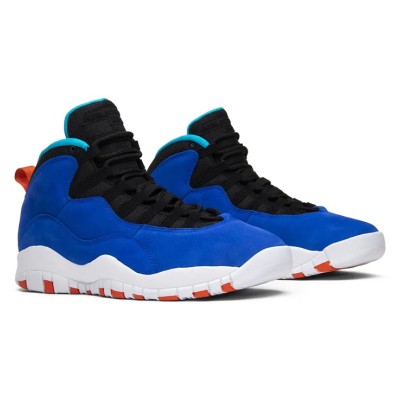 Air Jordan 10 Retro “Tinker” 310805-408 Classic Basketball Sneakers - Vibrant Blue with Orange & Green Tinker-Inspired Design