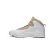 Air Jordan 10 Retro “White/Beige” 819955-100 Classic Basketball Sneakers - Elegant White & Beige Design