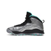 Air Jordan 10 Retro “Lady Liberty” 705179-045 Classic Basketball Sneakers - Metallic Gray and Mint Green Design