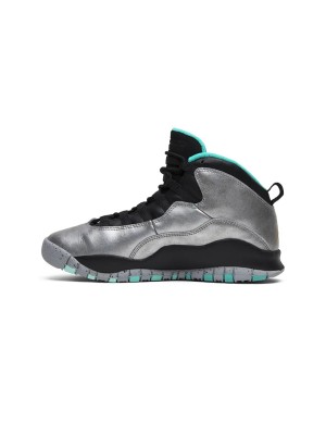 Air Jordan 10 Retro “Lady Liberty” 705179-045 Klassische Basketball-Sneaker - Metallisches Grau und Mintgrünes Design